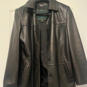 Danier Black Leather Coat • Size M (10–12 CAN)